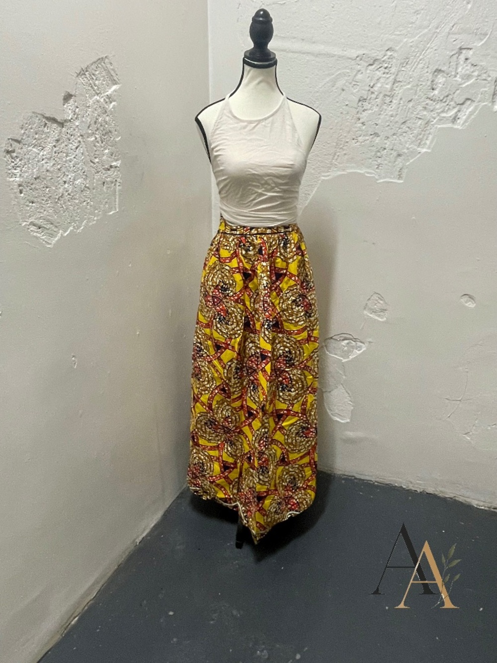 NWT Authentic African Wax Print Maxi Skirt / Tube Dress convertible XS-XL 40”